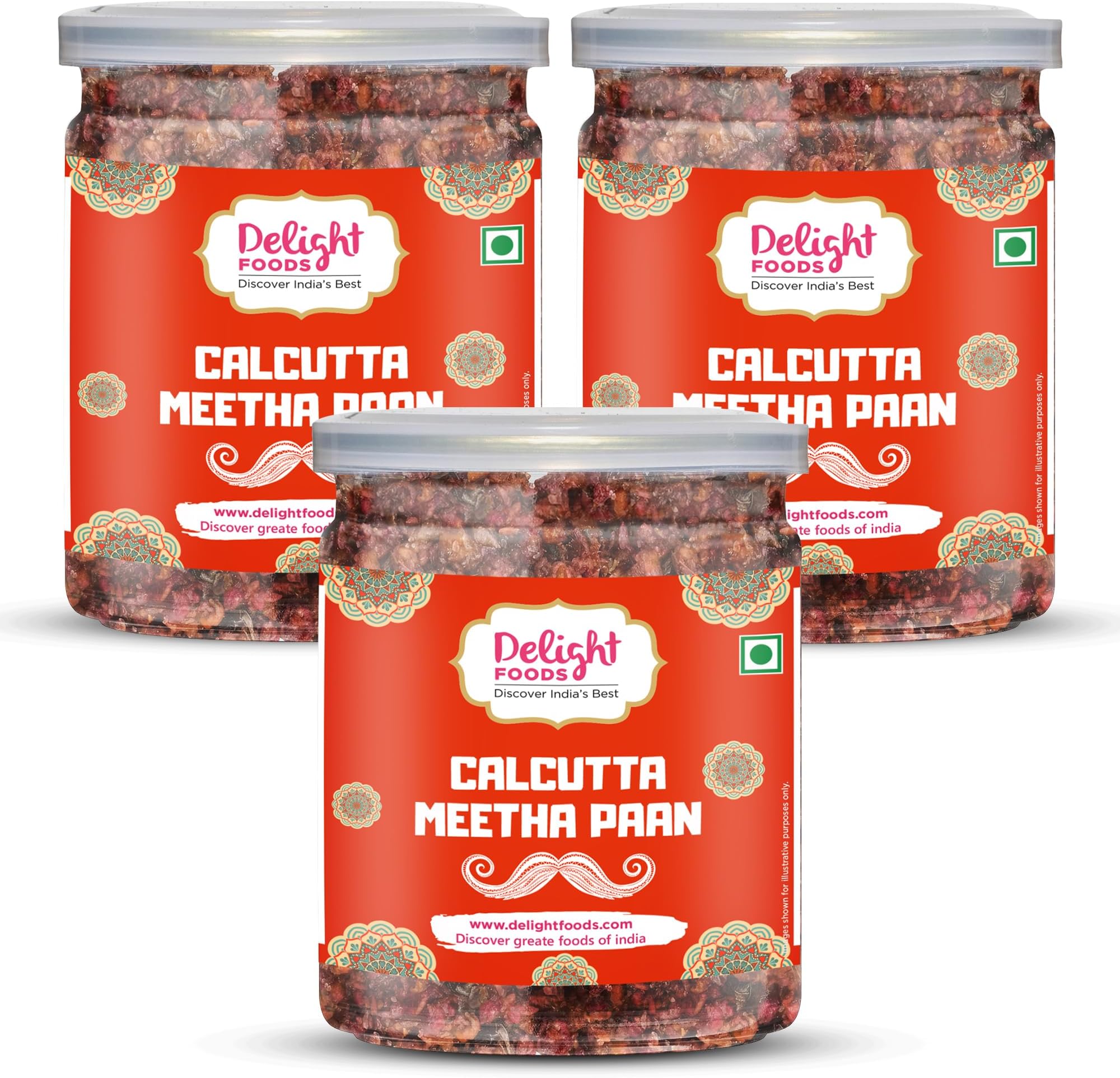 Delight Foods Calcutta Meetha Paan 200 g without Supari | Sweet Paan Hygienically Packed Traditional Mukhwas & Paan - Premium Mouth Freshener