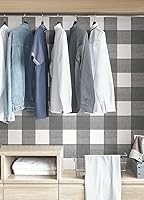 Vista 5 de Scott Living Scott-ish - Papel tapiz autoadhesivo a cuadros, color gris