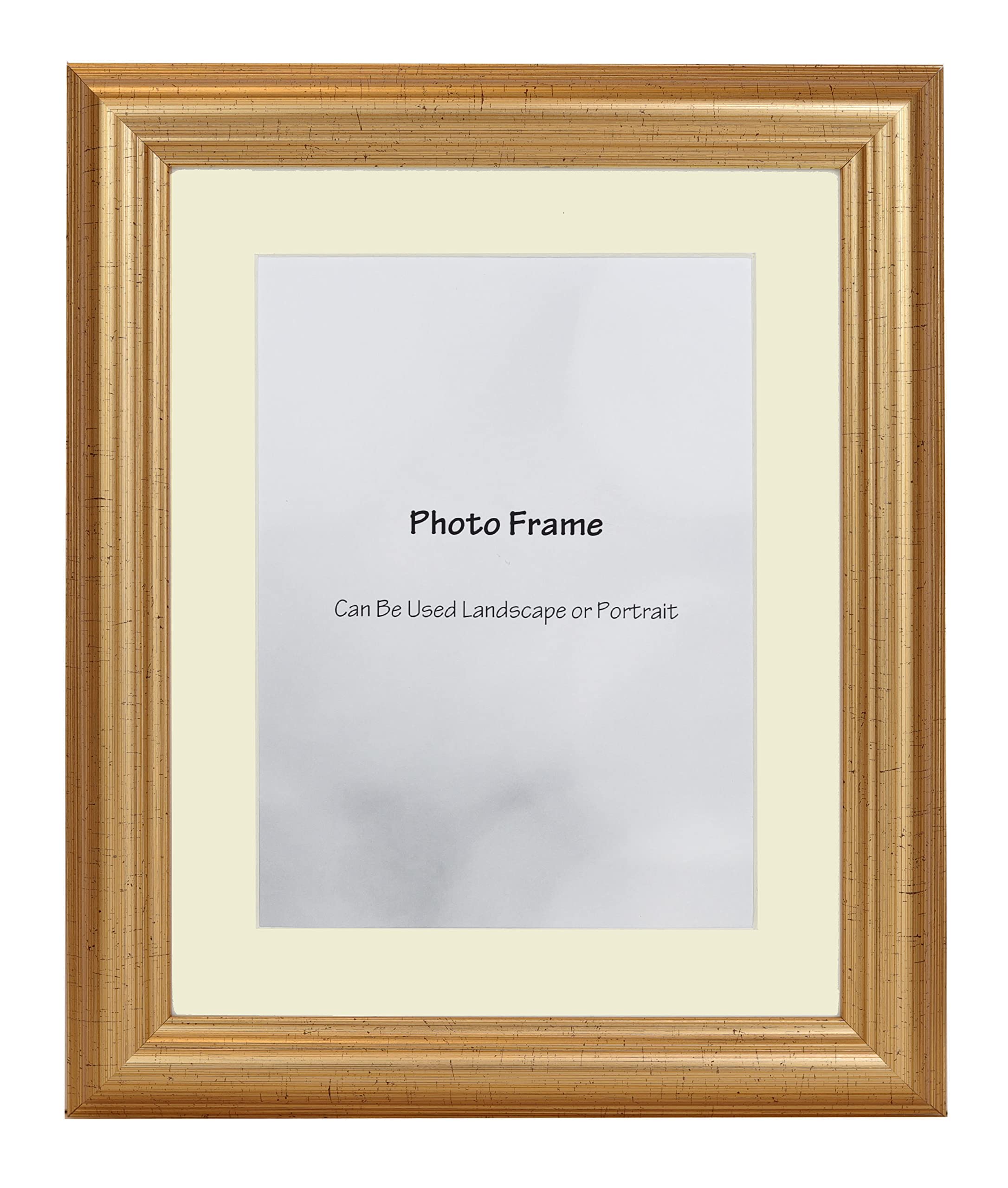 Gold Picture Photo Frame With Mount 10x8 A3 A4 40x30 Square (12x10 For Pic 10x8, Ivory Mount)