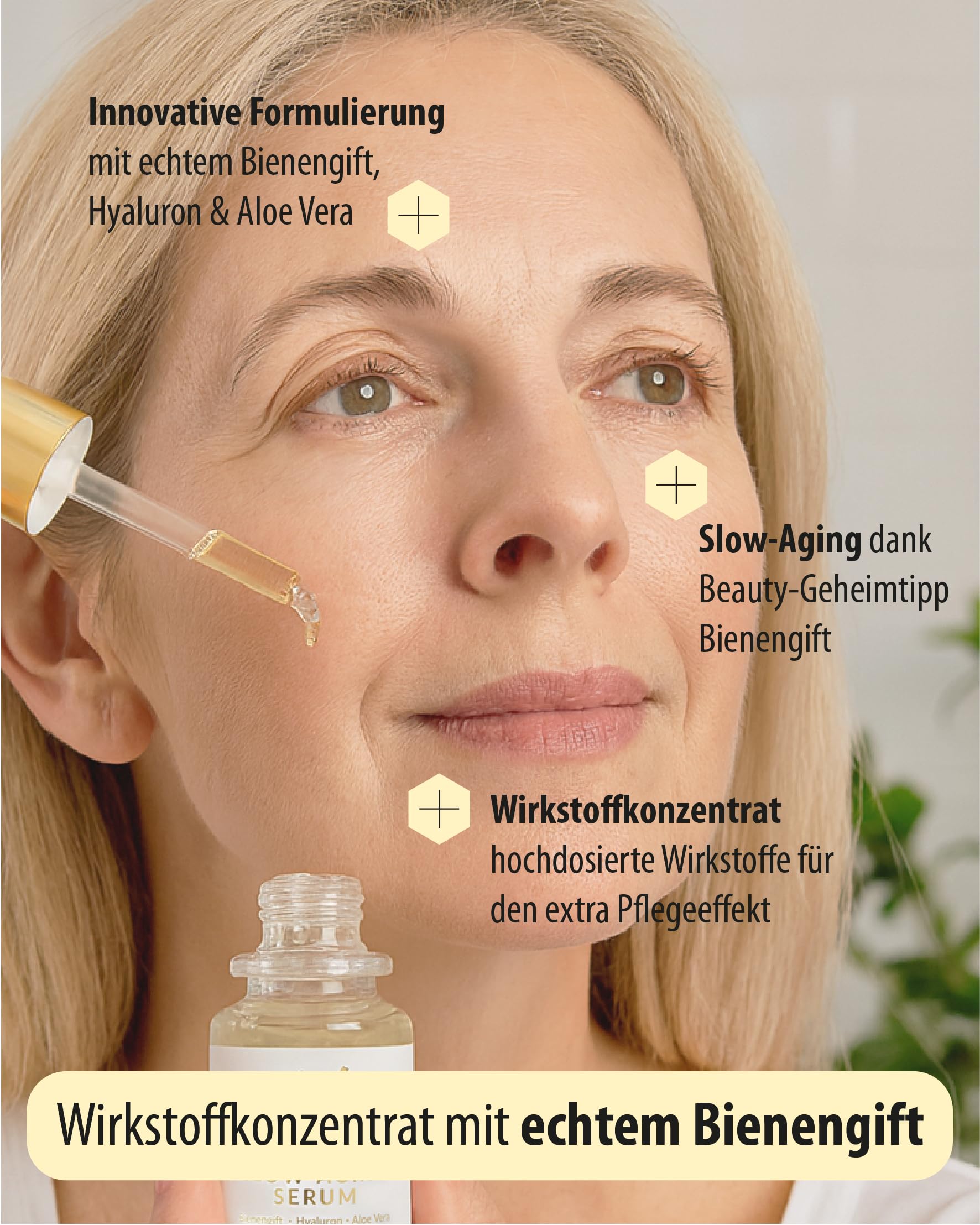 little bee fresh Bienengift Serum Spar-Set (3x) Anti-Aging mit echtem Bienengift, Hyaluron & Aloe Vera | bei Falten & reifer Haut | hochdosiertes Slow-Aging Bienengift Serum | 100% Imkerqualität