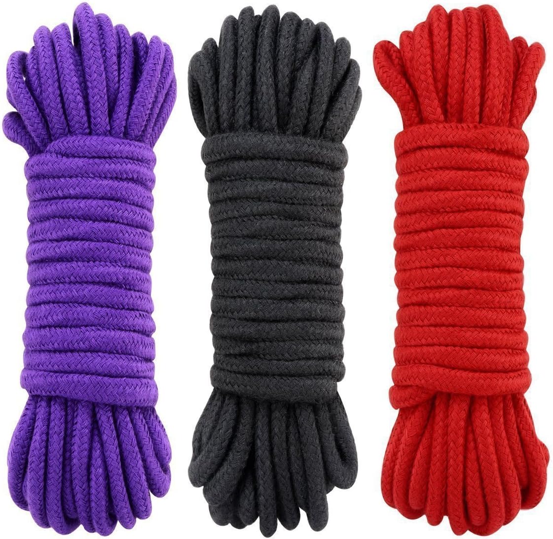 Elezenioc Cotton Rope, 3-Pack 32 Feet 10 Meter Soft Twisted Cotton Knot Tying Rope
