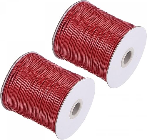 Miniatura 8 de uxcell 2 cuerdas de poliéster encerado de 0.059 pulgadas (518.4 ft) (172 yardas), cuerda de manualidades para hacer joyas, pulseras, collares,