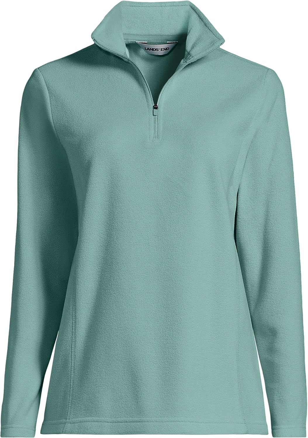 Lands' End Womens Anyweather Quarter Zip Fleece Pullover Mint Sky Regular X-Small - Image 4
