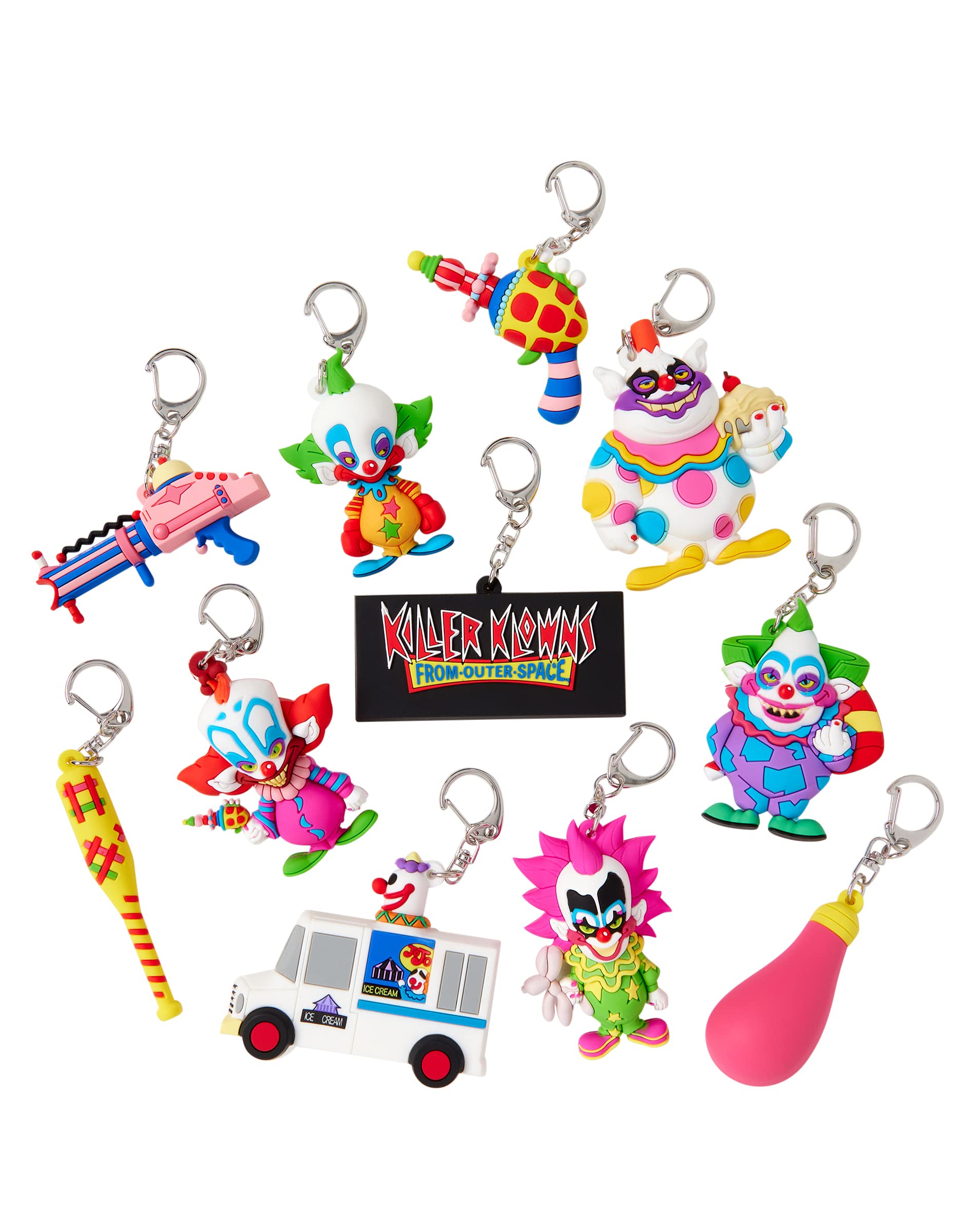 Spirit Halloween Killer Klowns from Outer Space Figural Bag Clip Blind Pack Bundle, Multicolor, One size