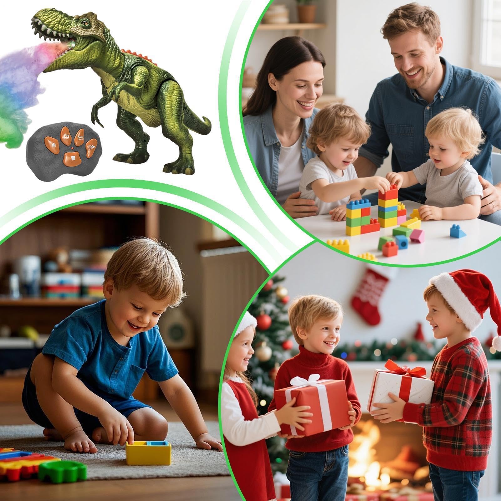 Dinozaur Zdalnie Sterowany RC Na Baterie Z Podświetleniem I Rozpylaniem
