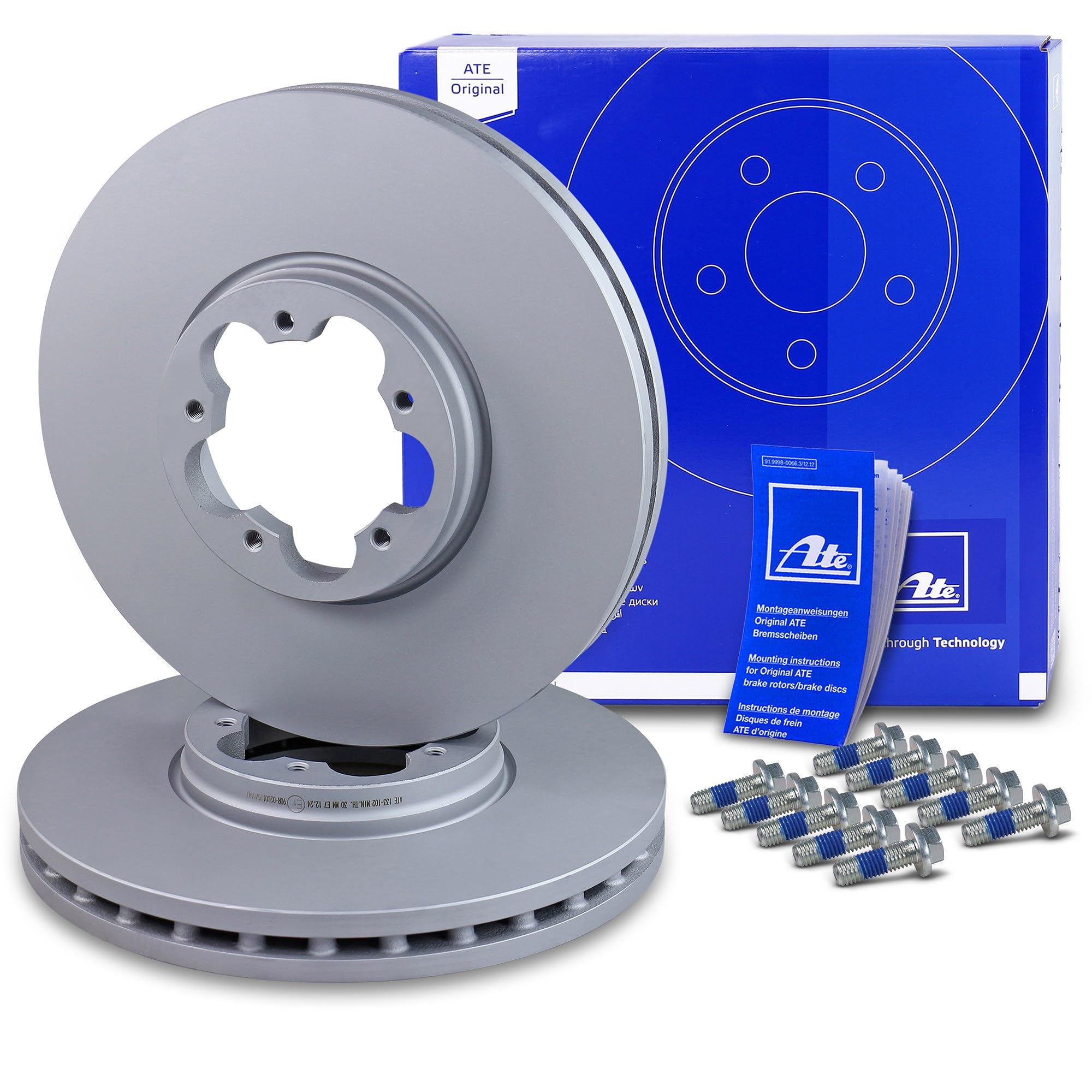 ATE Bremsenset Vorderachse inkl. Bremsschreiben vorne Ø308mm belüftet und