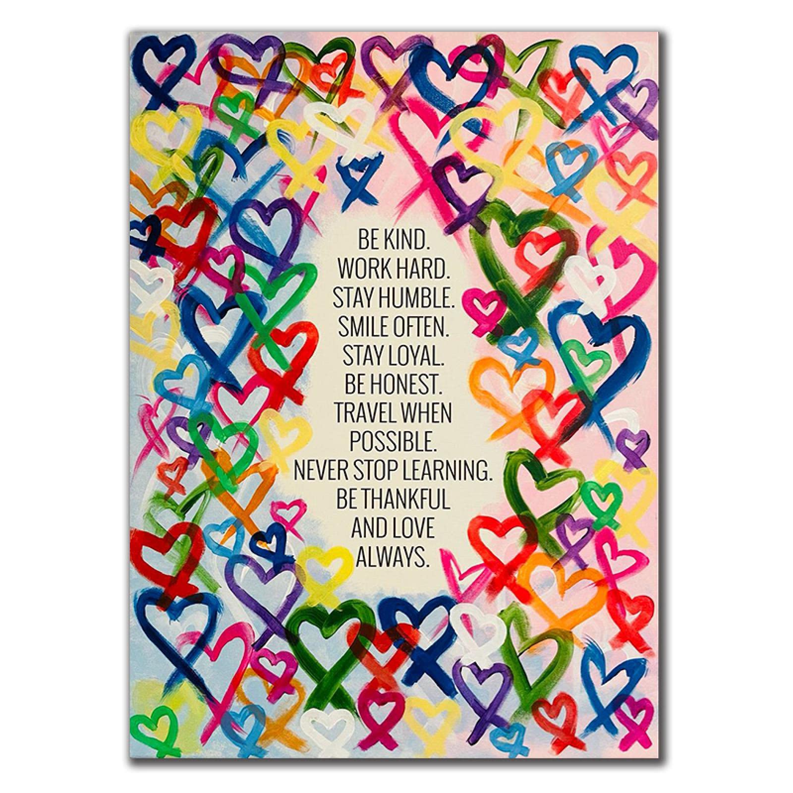 'Kind and Love' nowoczesny obraz na płótnie kolorowe plakaty i nadruki sztuka ścienna obrazy do salonu dekoracja ścienna Cuadros 60 x 80 cm bez ramy