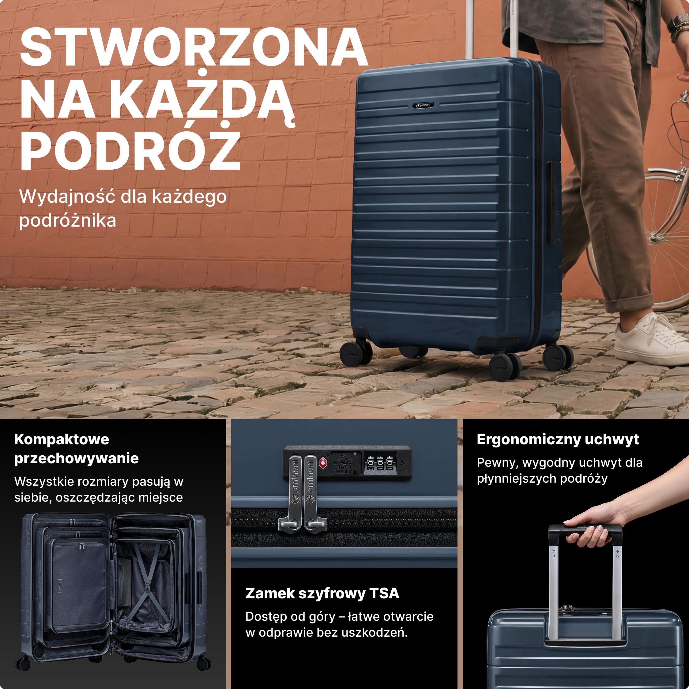 Eminent Voyager Walizka Duża XL Twarda, Bagaż Rejestrowany Trolley