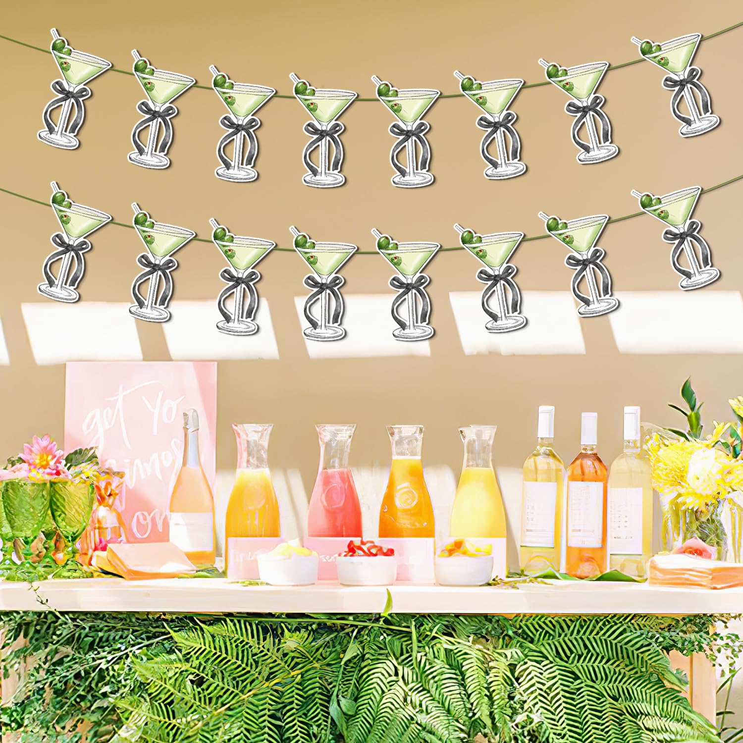 Cocktail Bar Recipes Party Bunting Banner With Ribbon - Celebrity Theme Decor For All Occasions