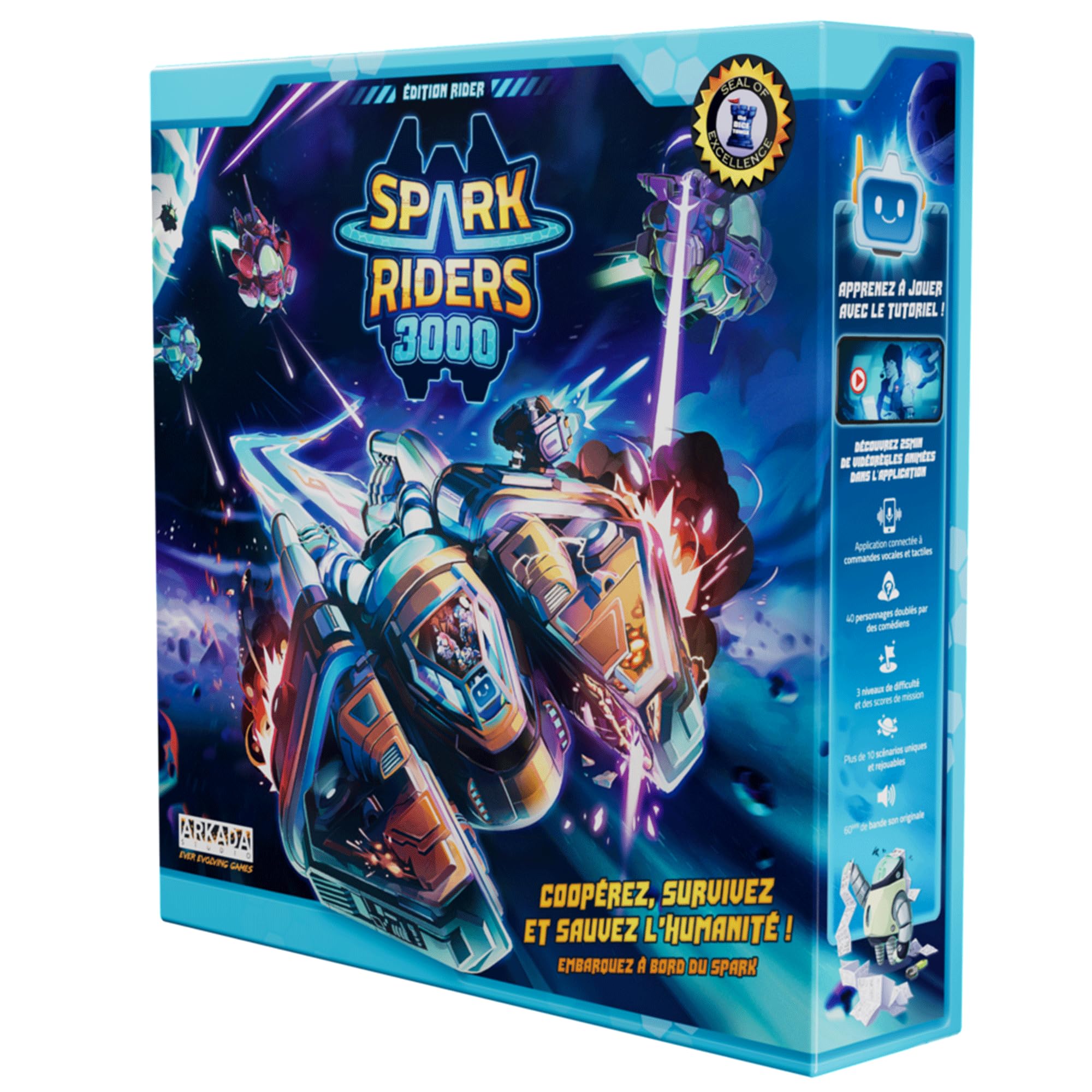 Spark Riders 3000 - Edition rider - Survival galactique coopératif | Explorez, Réparez votre vaisseau, combattez les aliens avec votre IA de bord | 1-4 joueurs | 10 ans +, 60 min | En solo ou équipe !