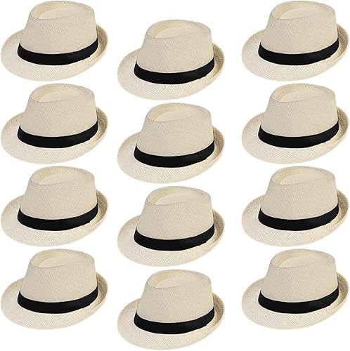 Miniatura 1 de Hicarer Sombreros de paja a granel, sombreros de sol para playa, pastel de cerdo, sombrero de ala ancha, sombrero tejido para hombres y mujeres,