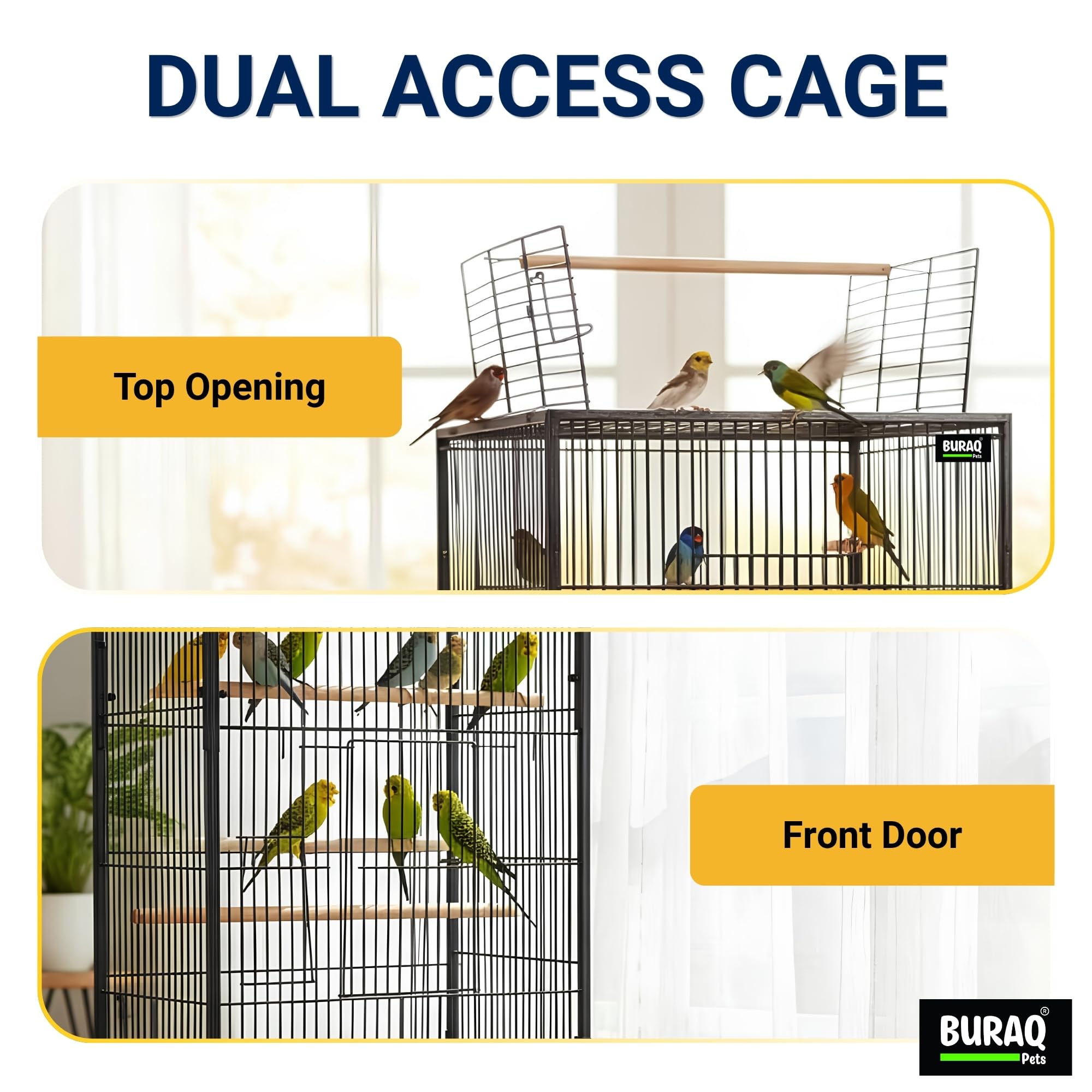 Buraq Pets 30 Inch Large Bird Cage Heavy Duty Small & Medium Birds L 3