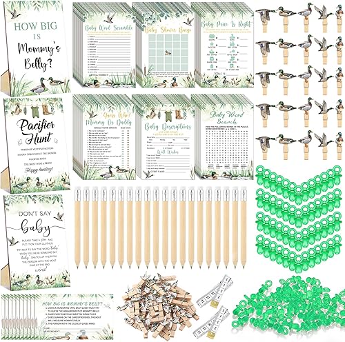 Miniatura 24 de Sherr 476 juegos florales de baby shower, 6 juegos de actividades, tarjeta floral, juego de caza de chupetes, 50 chupetes, qué tan grande es mamá,