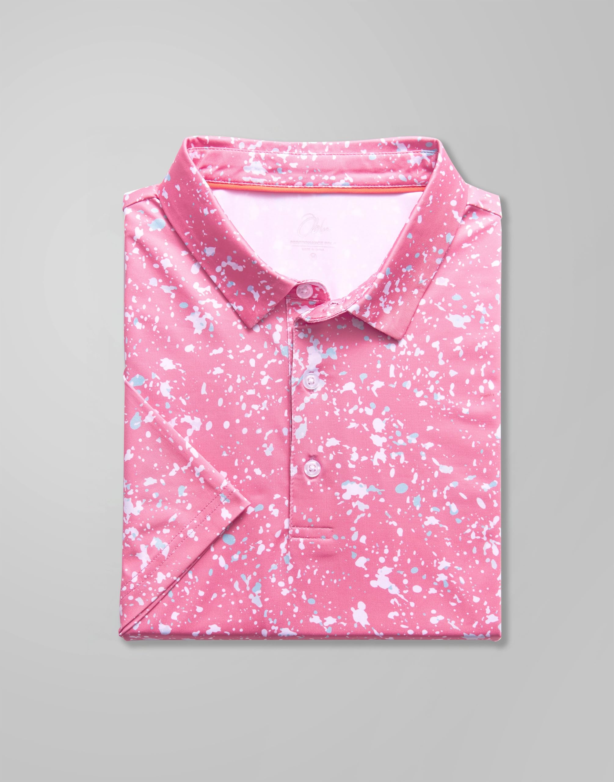 Obla Mens Golf Polo Shirts Short Sleeve Dry Fit Performance Moisture Wicking Casual Print Collared Golf Shirts for Men - 3