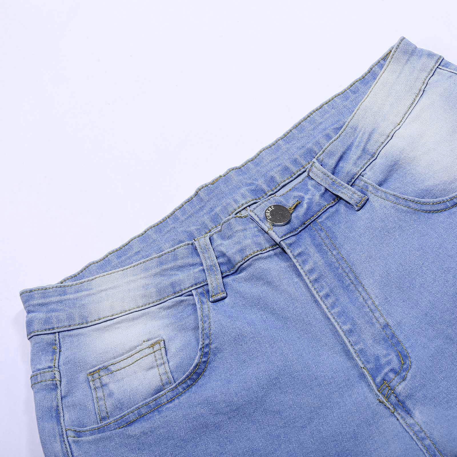 Jeans Uomo Slim Fit, Pantaloni Jeans Uomo Strappati Jeans Skinny Strappati Elasticizzati Slim Comodi Pantaloni in Denim Invecchiato con Fori Distrutti Jeans Skinny Jeans da Uomo Casual E Versatili