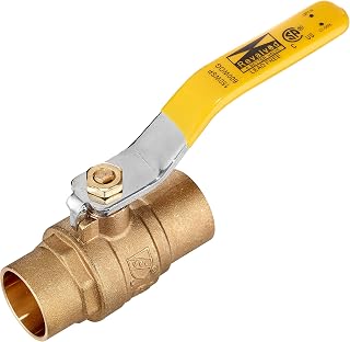 REVALVED Full Port 1-1/4" Brass Ball Valve – Lead-Free Brass Valve, Female Sweat Solder Connector SWTxSWT, CxC – Max Pressure, 150 PSI WSP / 600 PSI WOG - 1.25 in, 1 Pack