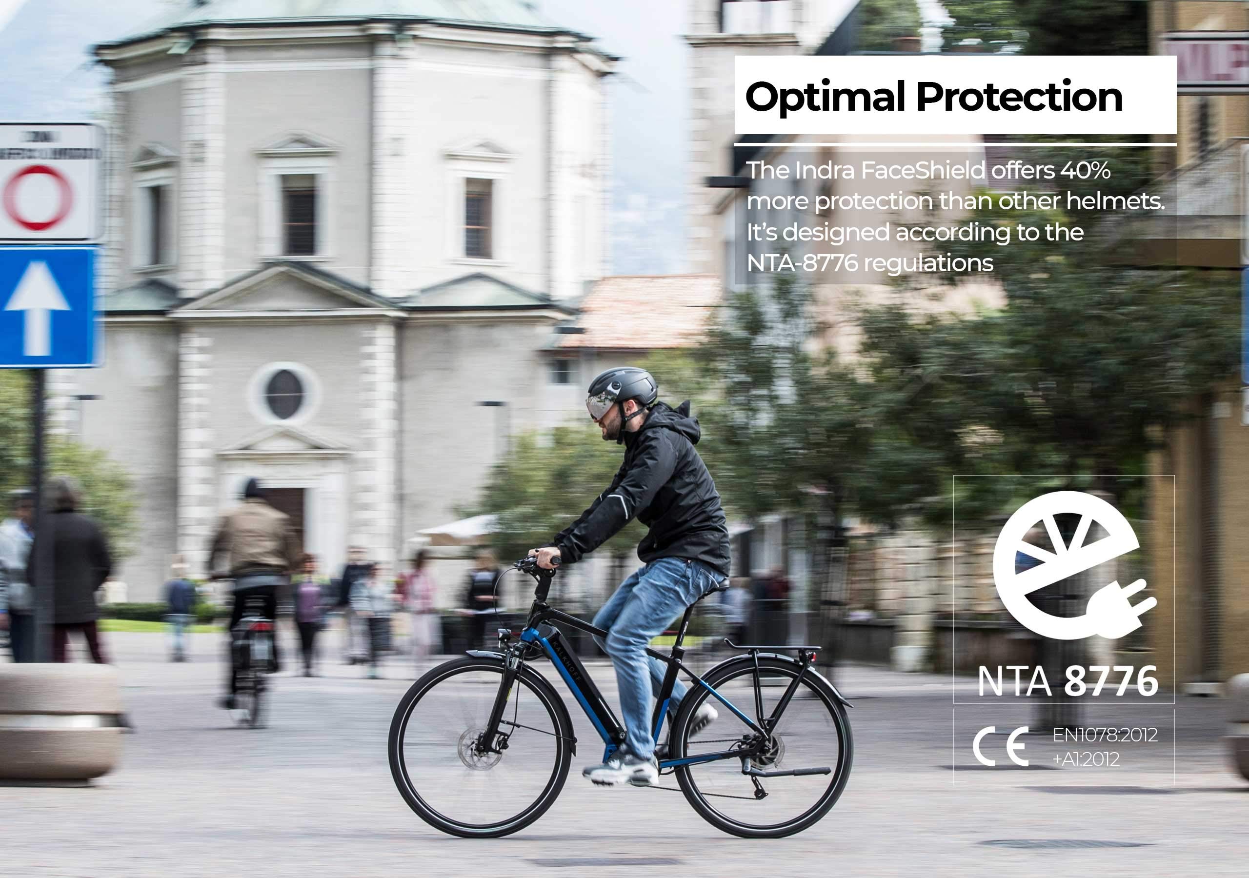 BBB Cycling Fahrradhelm Indra speed 45 Faceshield Urban + E-bike Safety Superleichter Verstellbarer Integrale Helm Venturi System BHE-56f