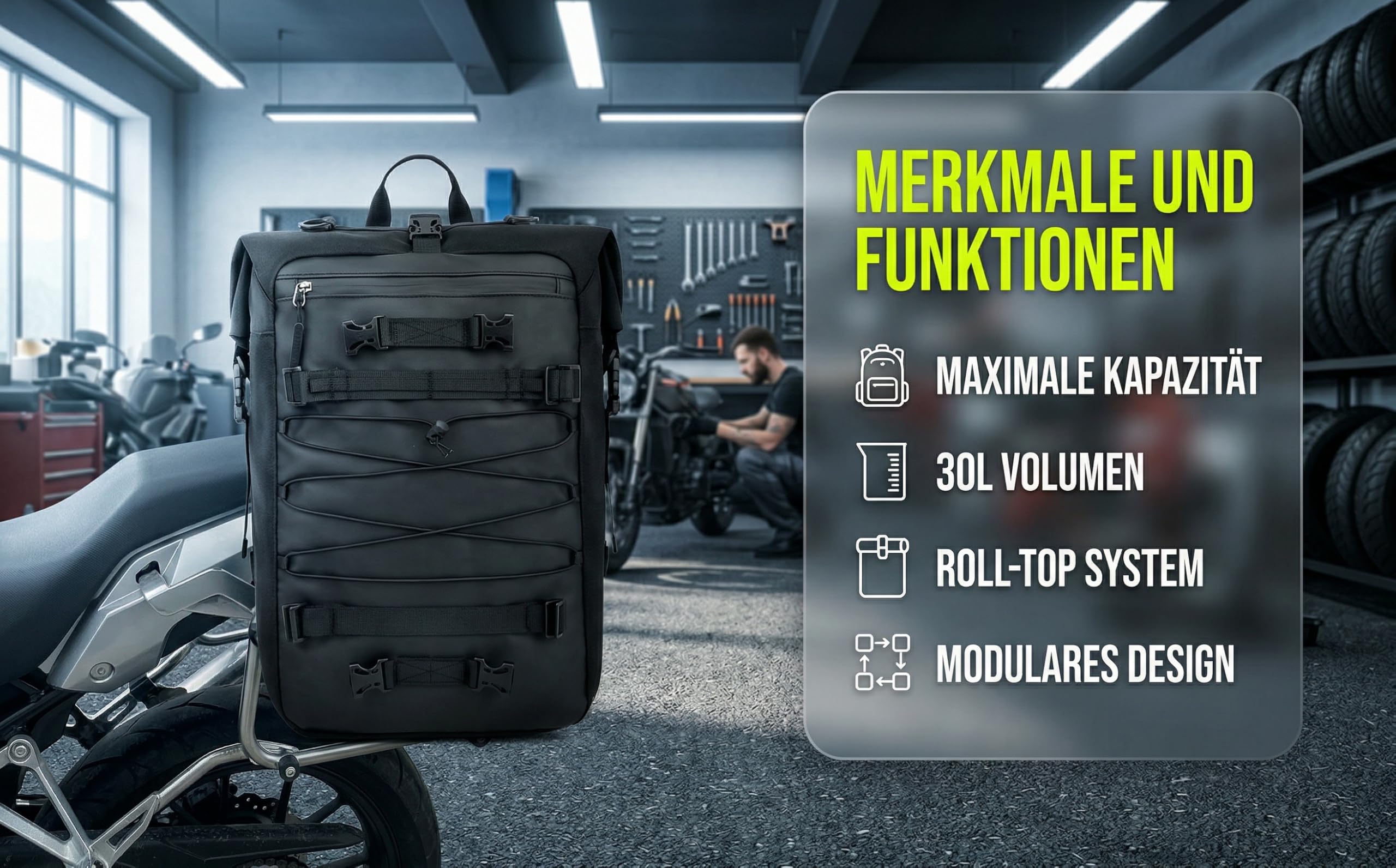 Bolsa De Sillín De Moto, Multifunción, 30 L, Equipaje, Mochila Universal Para Viaje Y Diario
