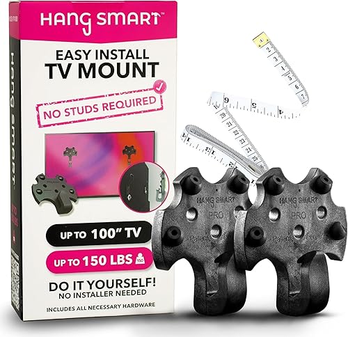 HangSmart TV - Soporte de pared sin pernos, original y patentado, fácil instalación, bricolaje para televisores de 19 a 100 pulgadas, soporta hasta