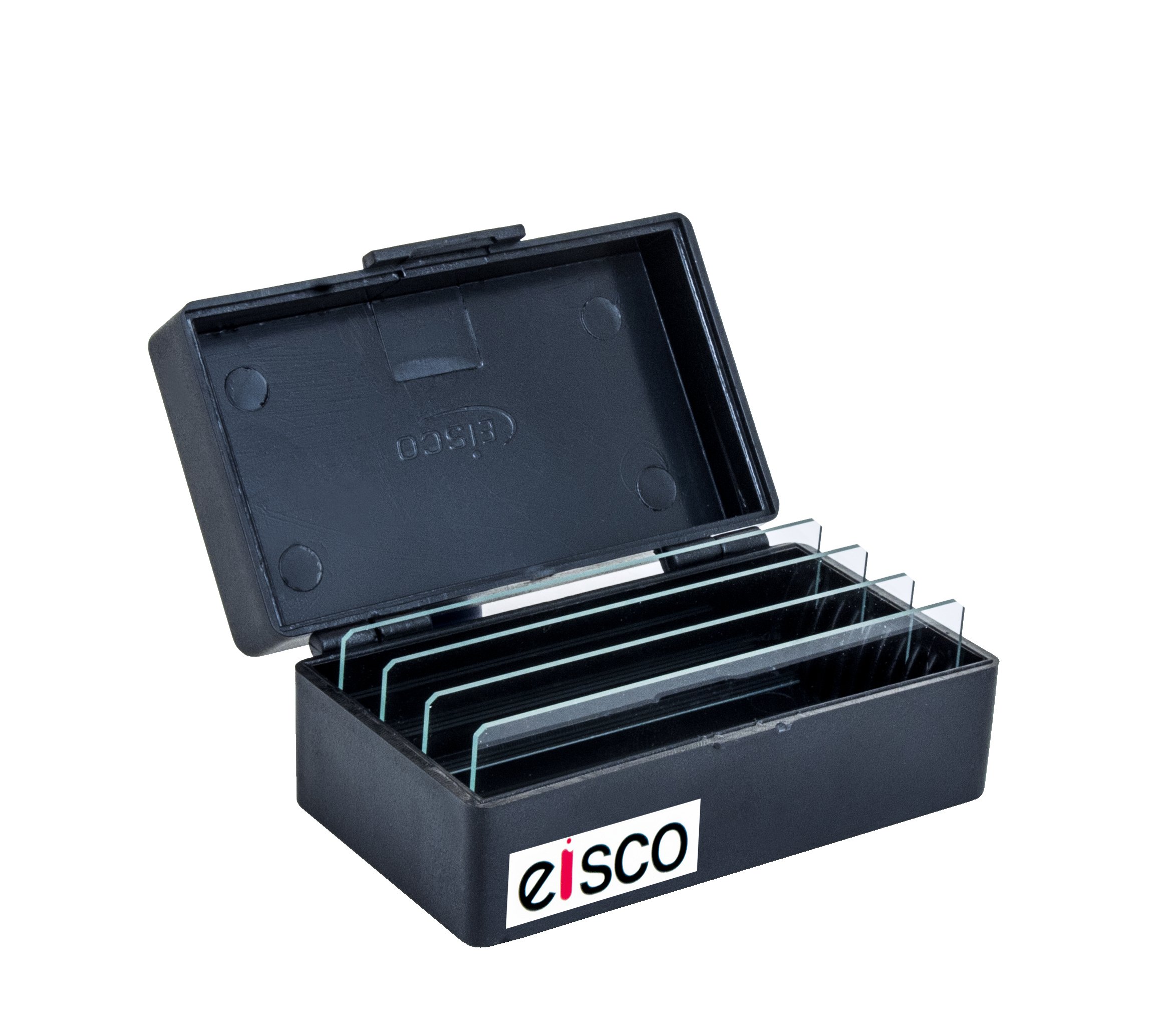 EISCO Microscope Slide Box – 10 Slot Compact Storage Case | Durable Polystyrene, Dustproof, Secure Holder | Lab Slide Organizer for School, Medical, Biology, Chemistry & Science Research
