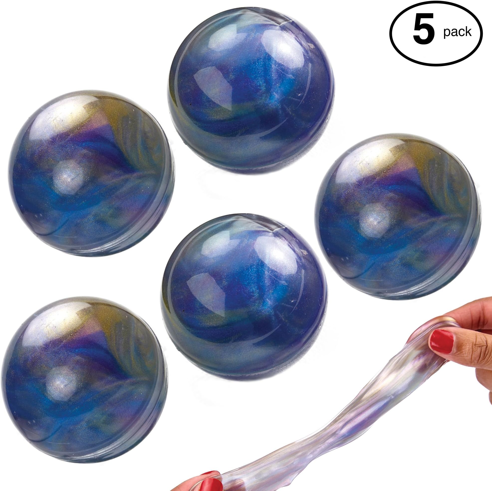 Fluffy & Stretchy Mud Egg Slime Putty - Non Sticky, Stress & Anxiety Relief, Super Soft & Squishy Sludge Toy Party Favor for Kids and Adults - 5 Pack