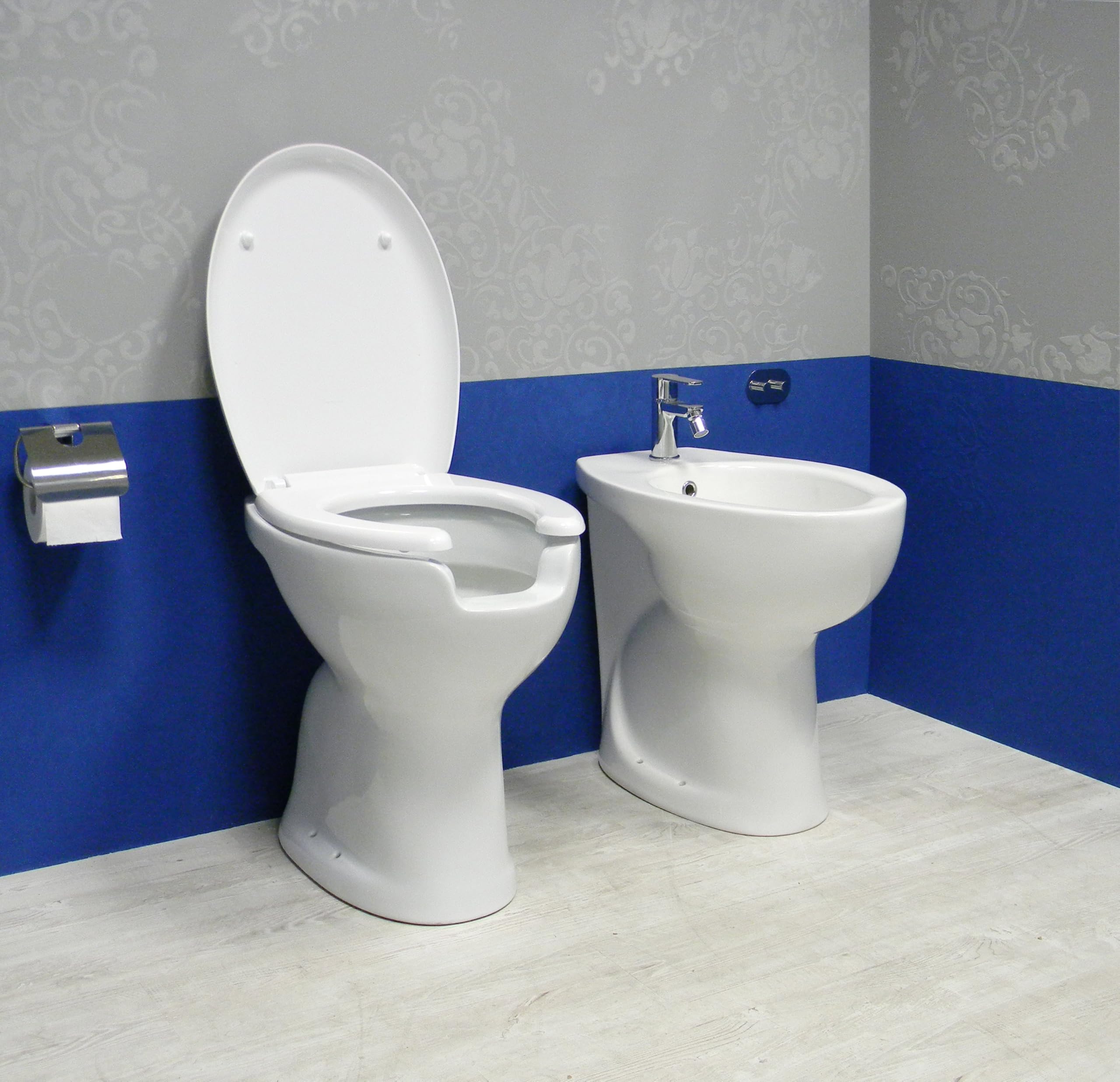 Kit de baño para discapacitados con lavabo, bidé e inodoro de cerámica con asiento incluido