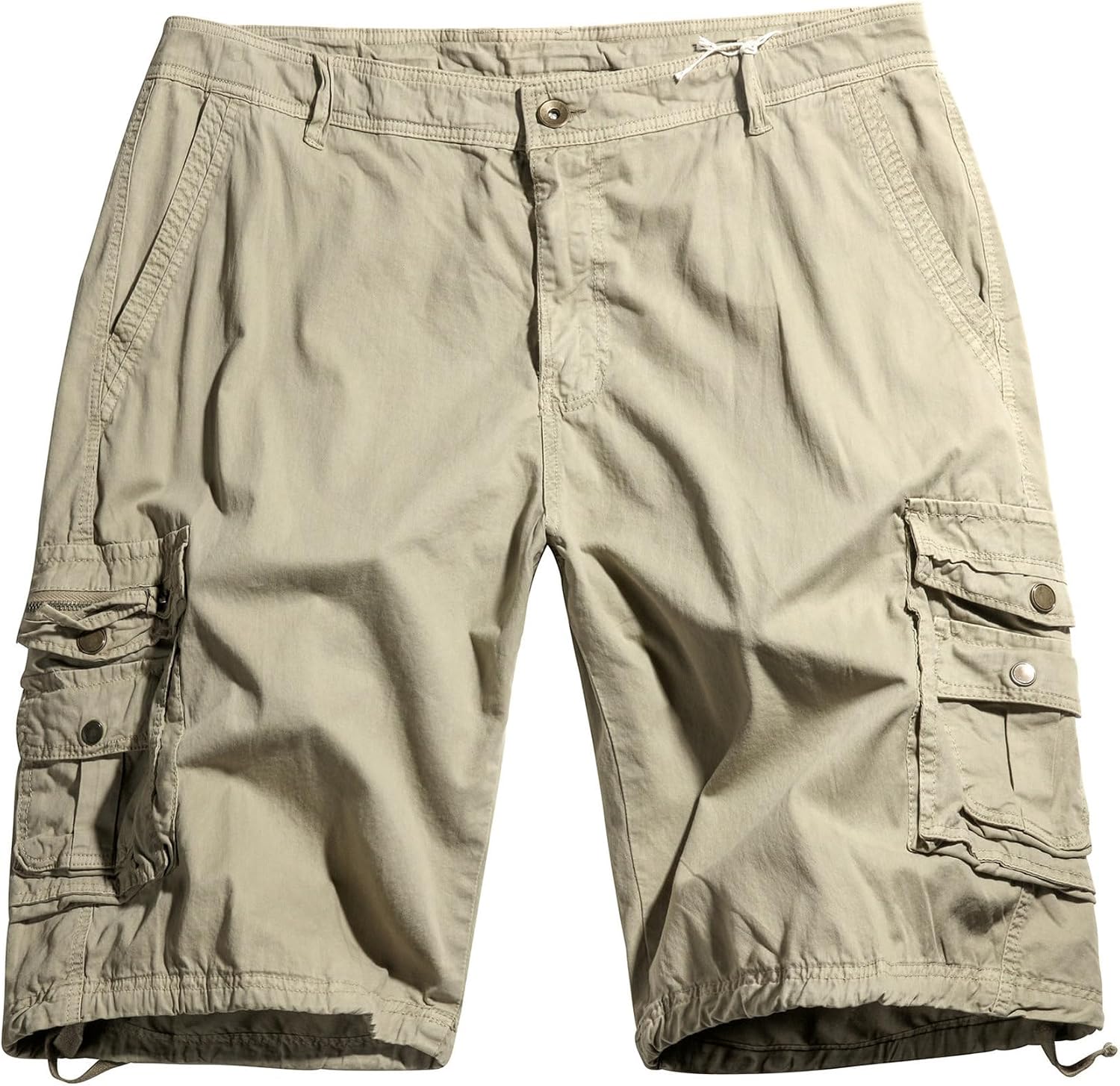 DGHM-JLMY Men's Plus Size Multi-Pocket Loose Tooling Shorts Solid Zipper Work Beach Shorts Zip Pockets Outdoor Cargo Shorts