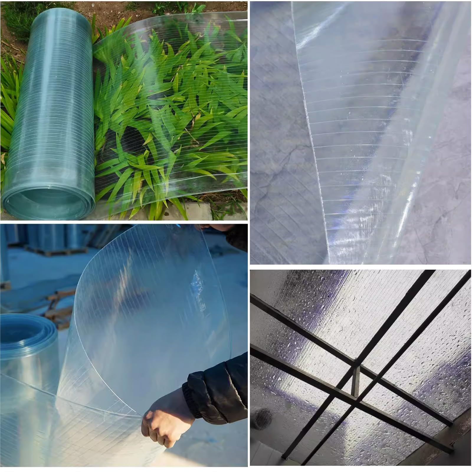 Panel de techo de policarbonato resistente a los rayos UV, repuesto impermeable para invernadero, cochera, toldo, fácil de cortar y personalizar, duradero (0,7 x 20 m)