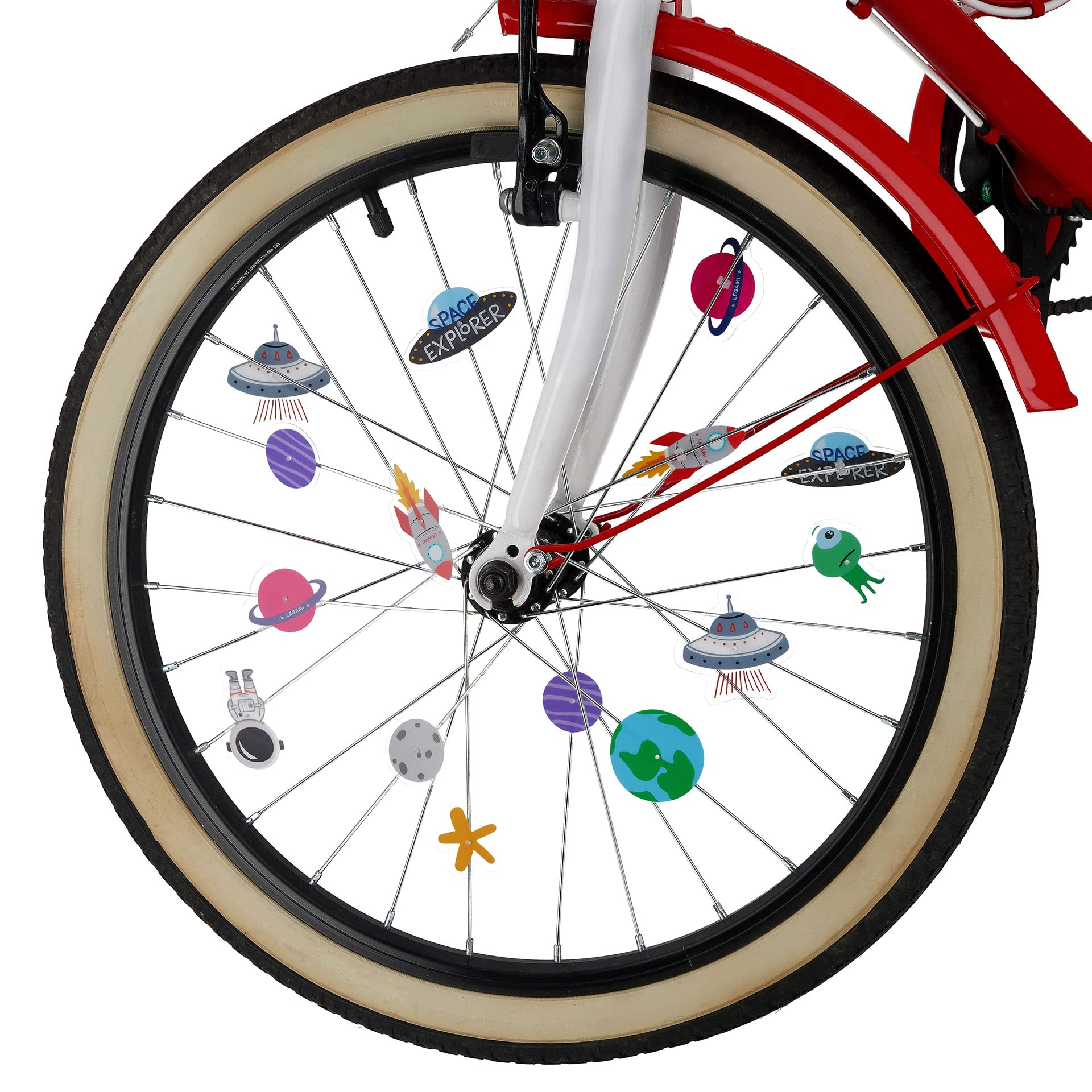 Legami - Juego de 30 Adornos para radios de Bicicleta, fáciles de enganchar y Quitar, para niños, Tema del Espacio