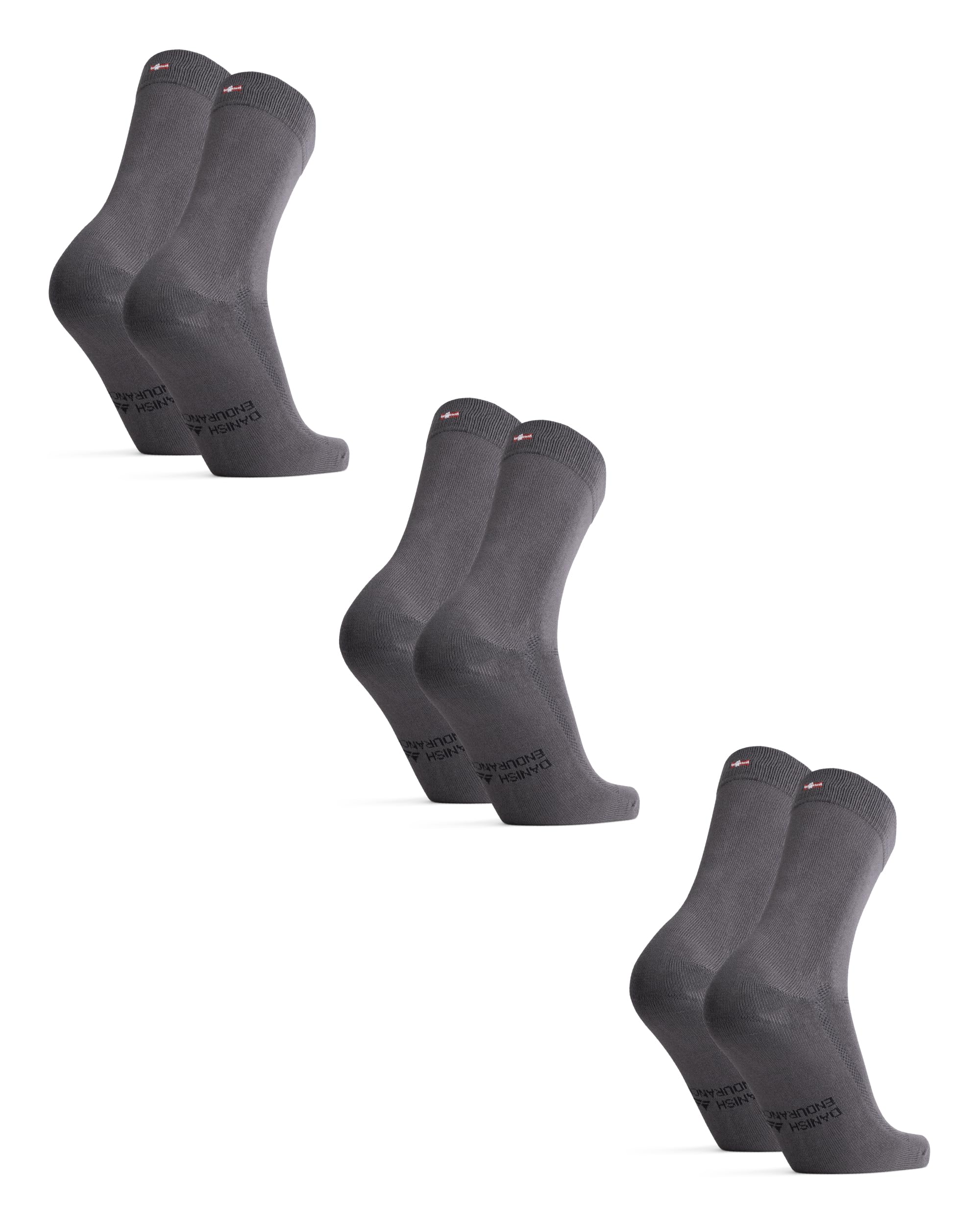 DANISH ENDURANCE Bamboe Sokken, Anti-Blaar Enkelsokken voor de Zomer, voor Mannen & Vrouwen, Unisex, 6 Paar, Zwart, 39-42