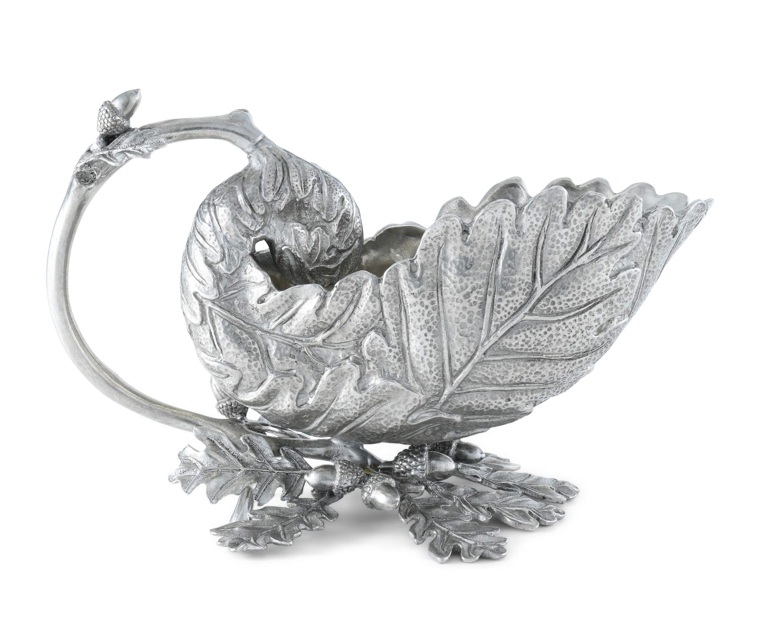 Vagabond House Pewter Oak Leaf Gravy Boat 6.75 inch Long