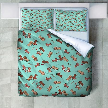 Amazon 寝具 かわいい犬 羽毛布団カバーセット3ピースマイクロファイバーソフトキッズティーンズボーイズガールズキルトカバージッパークロージャー2枕カバー 寝具カバーセット オンライン通販