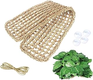 kathson Reptile Lizard Bearded Dragon Hammock Reptile Lounger Hermit Crab Climbing Toys Tank Accessories for Habitats 100% Natural Grass Fibers Hammock Bed for Geckos