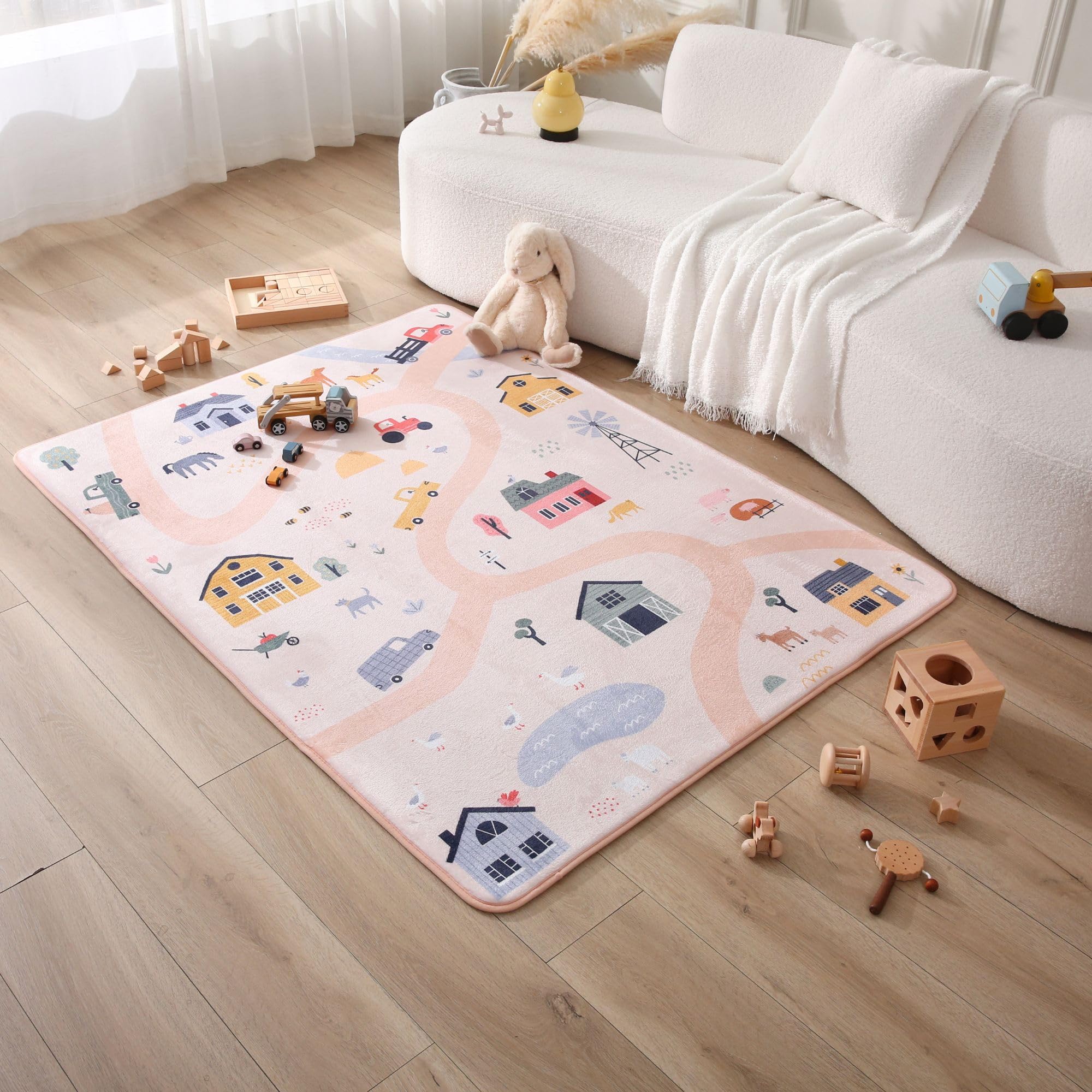 Hakuna Matte Wolkenweiche Spielmatte Baby 160x120x1,5cm | Kinderzimmer Teppich mit hochwertigem Hochdichter Polyurethan – Krabbelmatte Baby mit rutschfester Unterseite