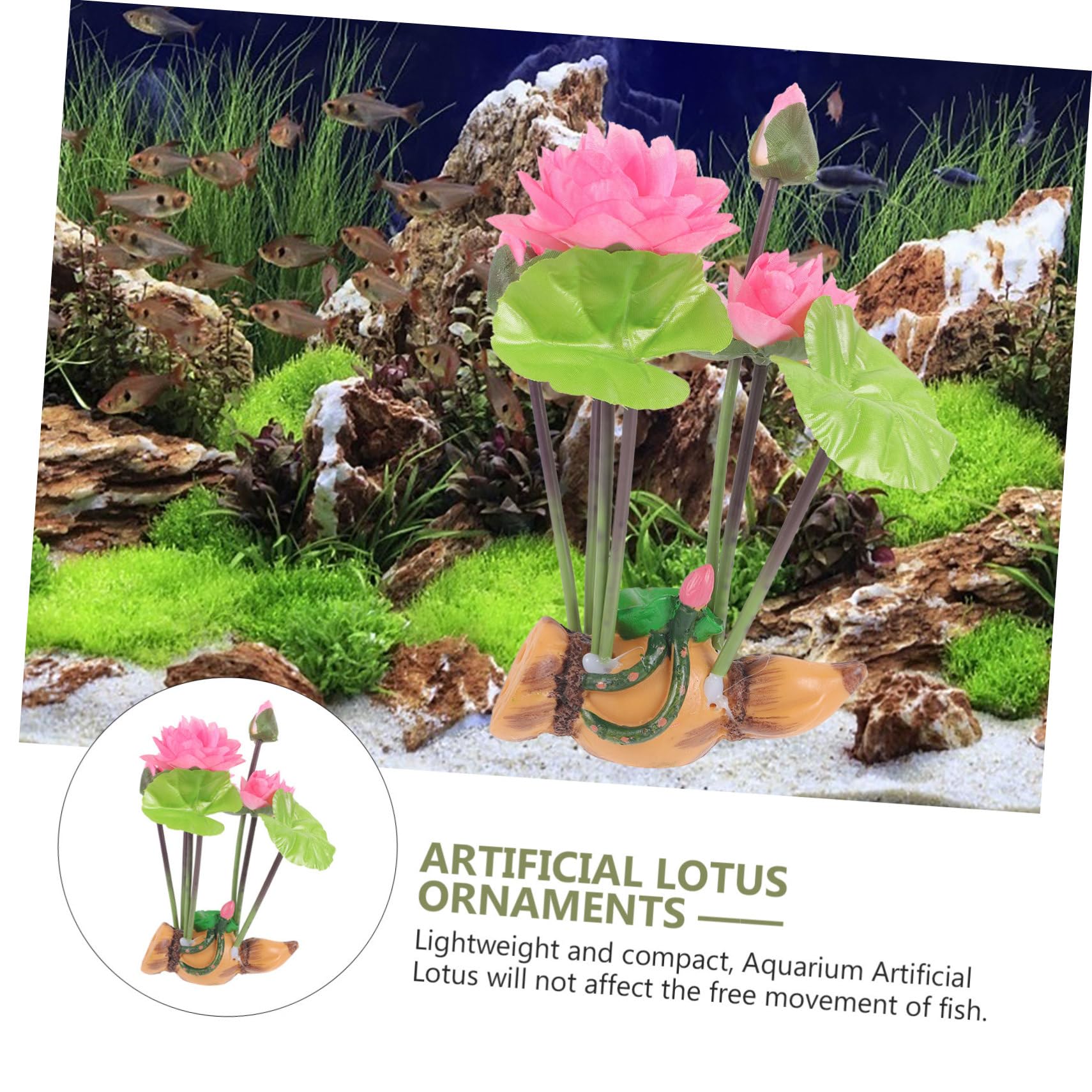 Alipis 4 Pezzi di Fiori per Acquario Decorazioni Acquatiche Piante Finte per Acquario Nascondiglio per Piante da