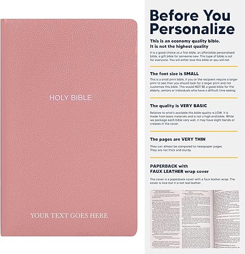 Miniatura 69 de Biblia NIV personalizada nueva versión internacional de piel sintética pequeña impresión económica Biblia con nombre personalizado hasta 3 filas