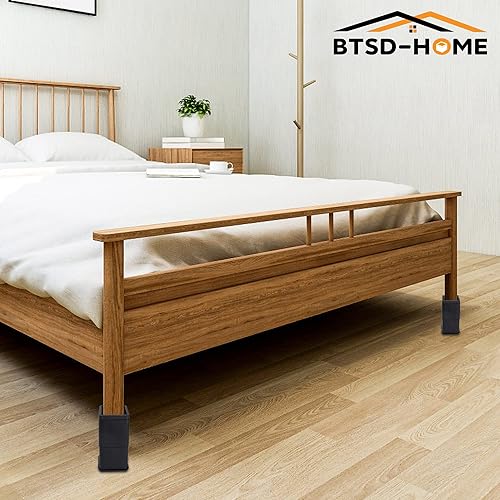 Miniatura 5 de BTSD-home Elevadores de cama de 4 u 8 pulgadas, elevadores de muebles apilables resistentes para sofá, escritorio o mesa, extensores de patas de