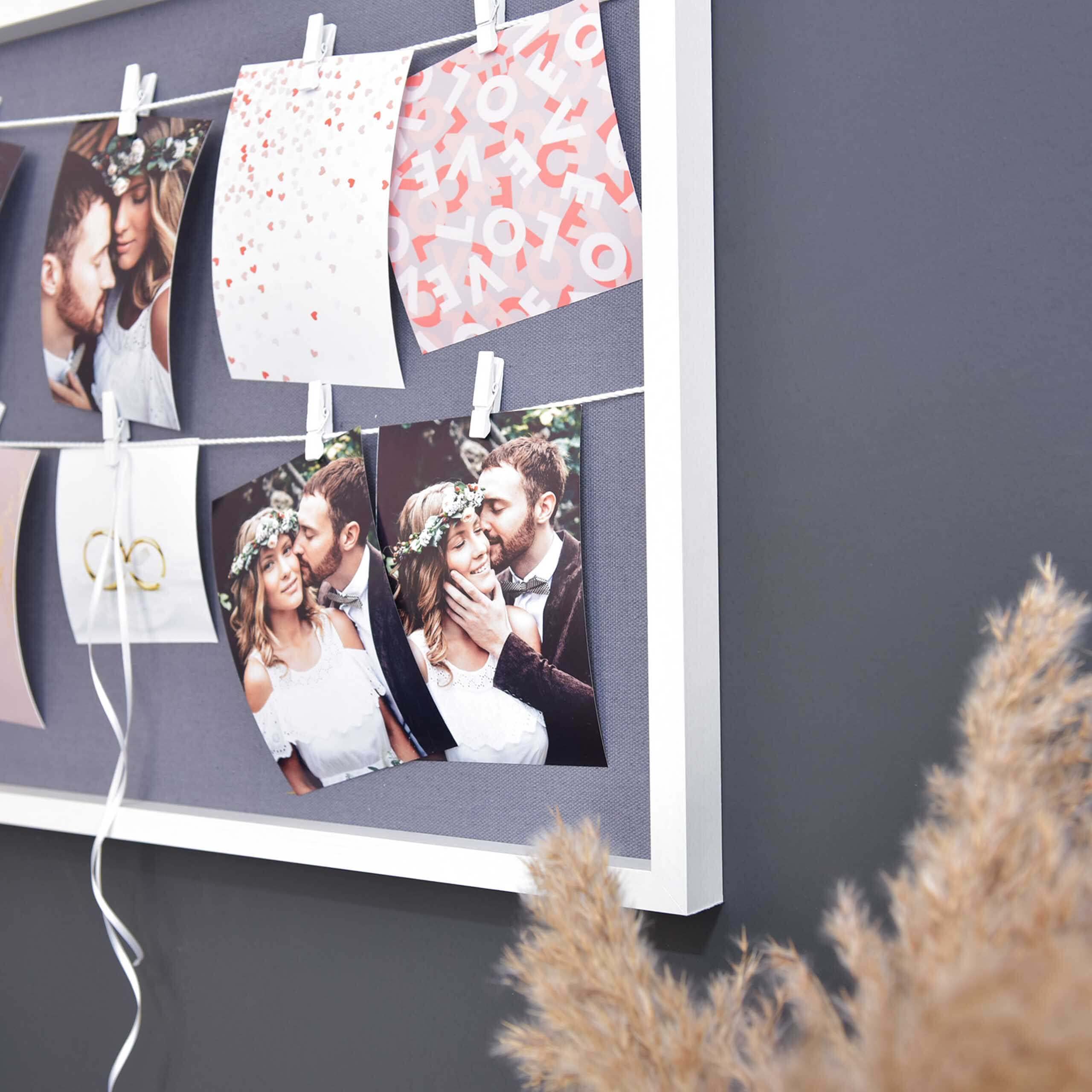 accent by nielsen Collage con clip, 8 foto ciascuno 10x15 cm, bianco/grigio
