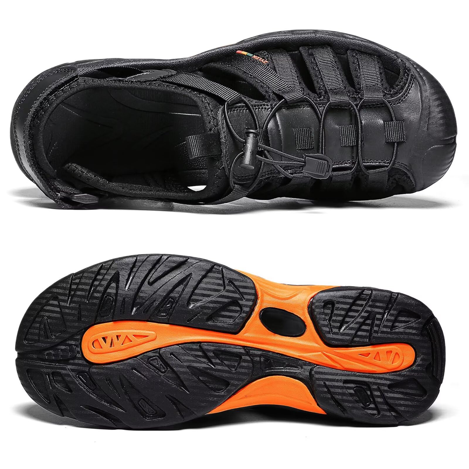 Herren Damen Leder Sandalen Strand Trekkingsandalen Outdoorsandalen Sommer Wandersandale Männer Atmungsaktive geschlossene Sandale Größe 36-46