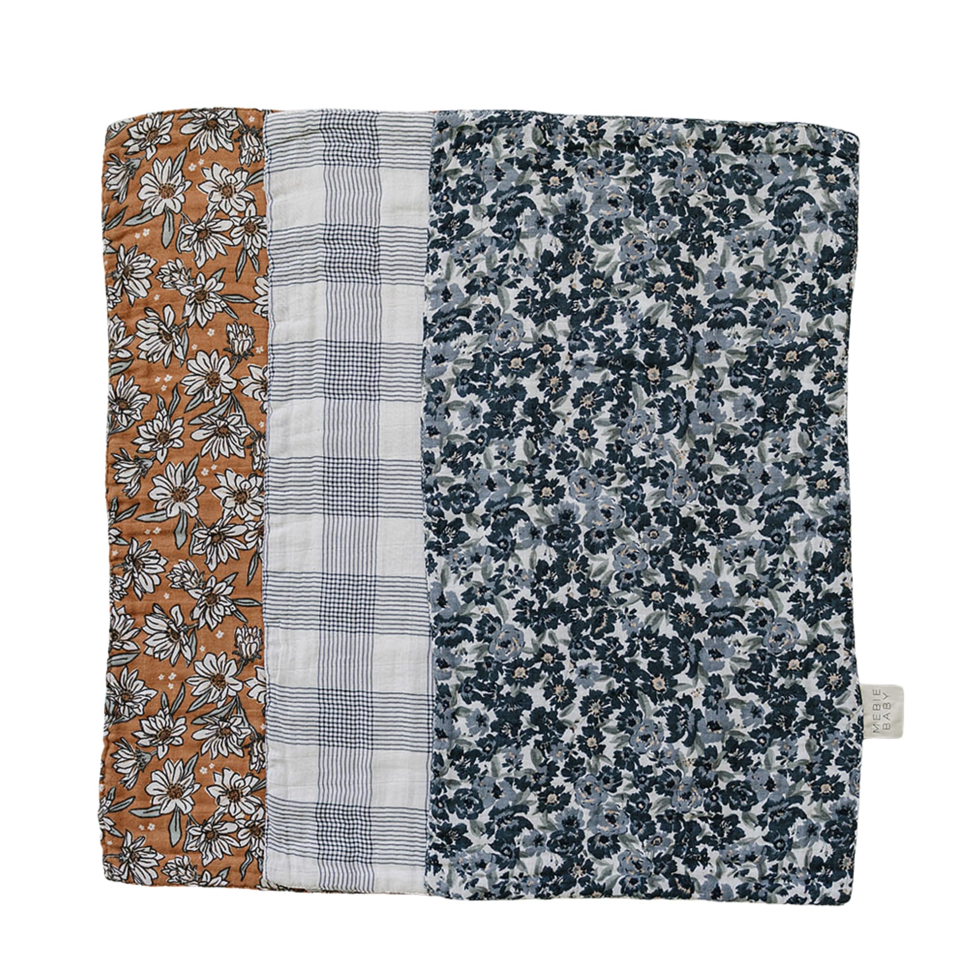 Mebie Baby Burp Cloths, Summer Floral, Muslin Burp Cloth Set for Spit Up, Drool, and More, Boho Burp Cloths for Baby Boy and Girl, Baby Must Haves for Registry Lists and Gifts for Newborns