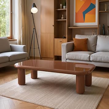 Acanva Pebble Companions Long Coffee Table for Living Room, Sorrel