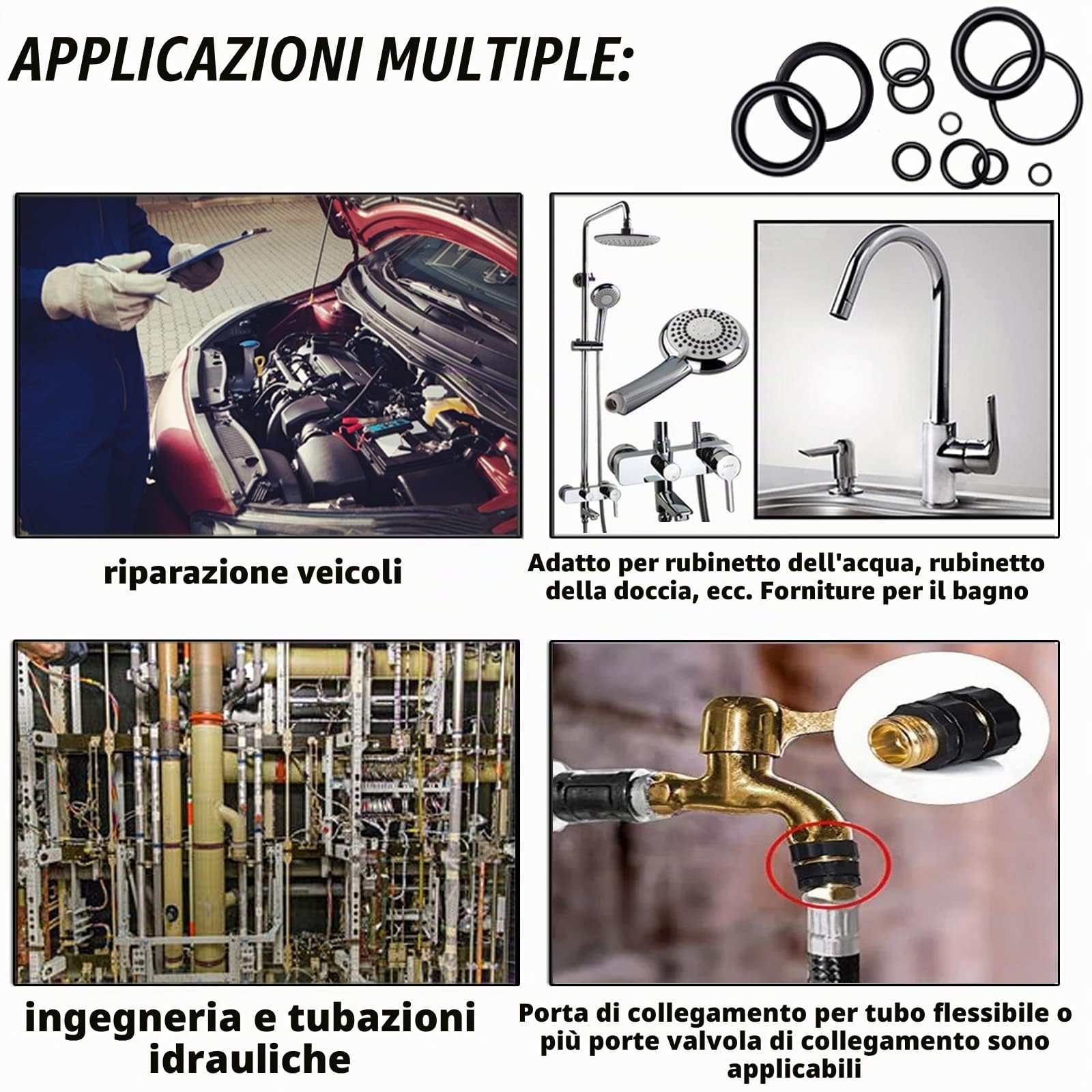ZDBB O Ring Assortment Kit 1540 Pezzi Gomma Nitrilica Set con Pick per Rubinetto OD 4mm-50mm