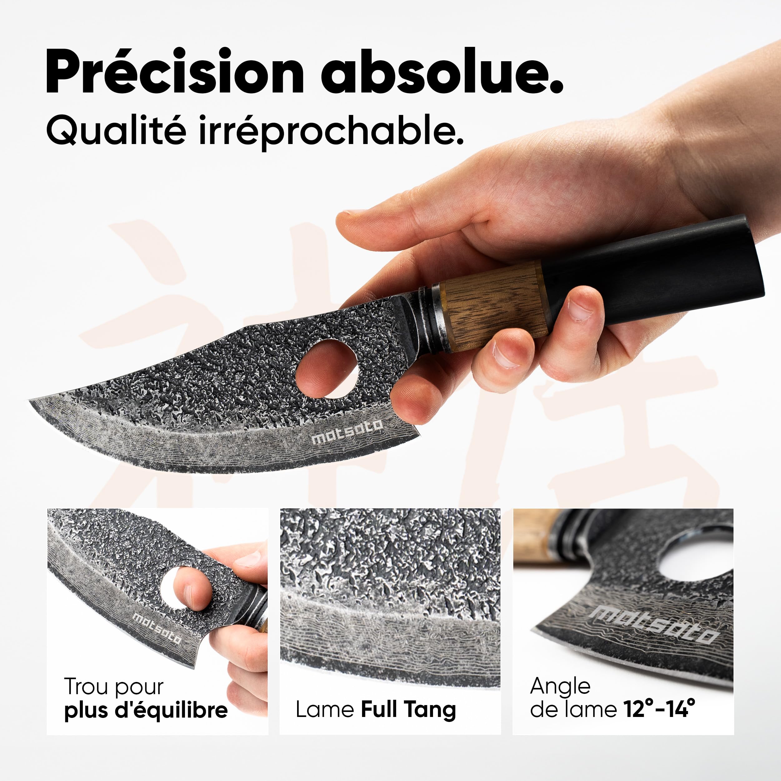 Matsato Osuren Couteau de Cuisine 16cm Lame Acier Japonais Damassé Manche Bois Ergonomique