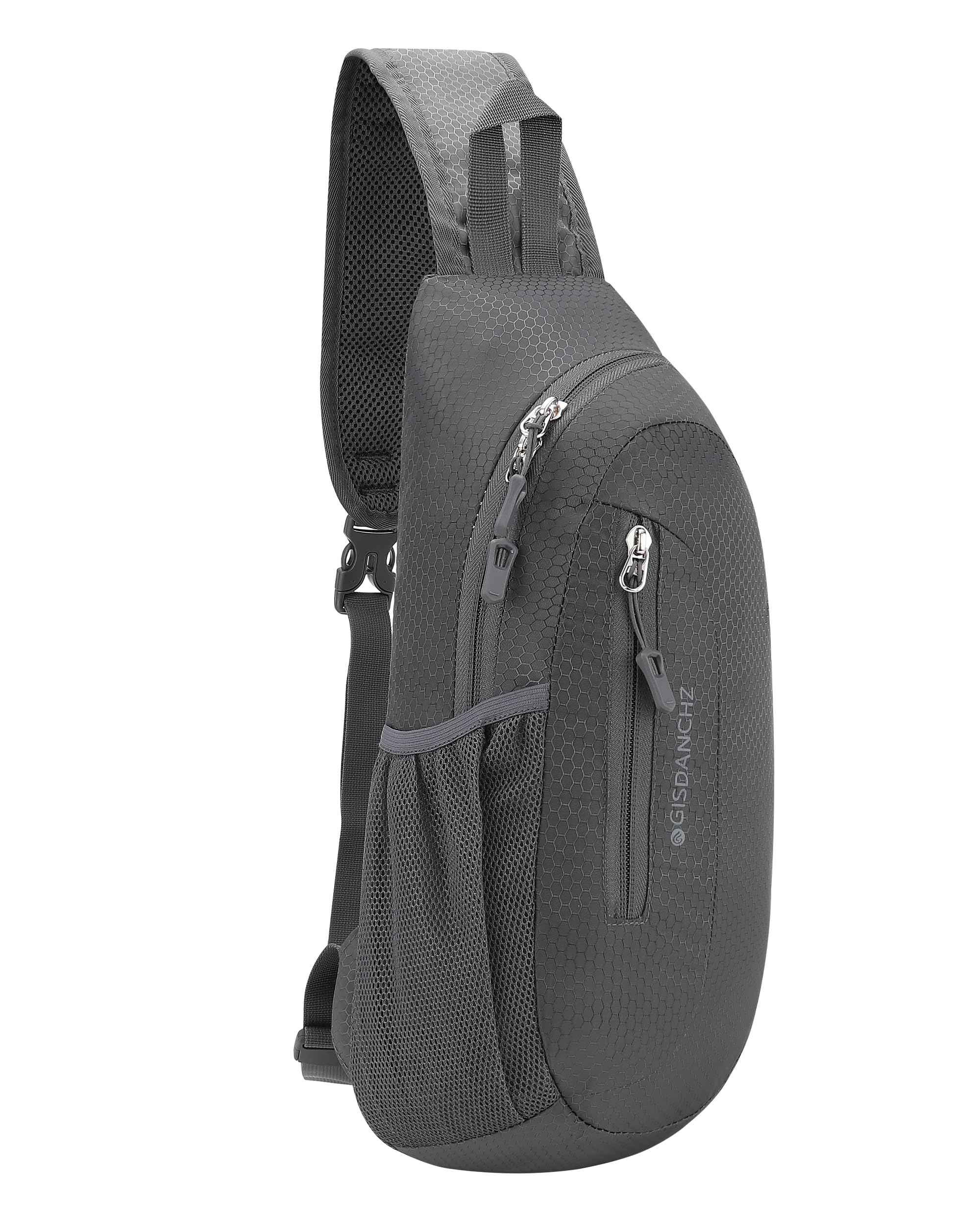 PivotWing Sling Bags for Men Women Cross Body Bag Men Women Hiking Travel Sports Lightweight Shoulder Chest Bags Small Slim Sling Backpack Dog Walking Daypack Crossbody Bag Dark Gray