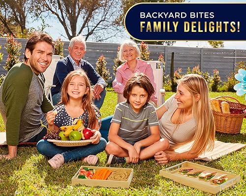 Miniatura 6 de Comfify Bandejas decorativas de bambú con asas de acero inoxidable plateadas, juego de 2 piezas para mesa auxiliar, otomana, desayuno en la cama,