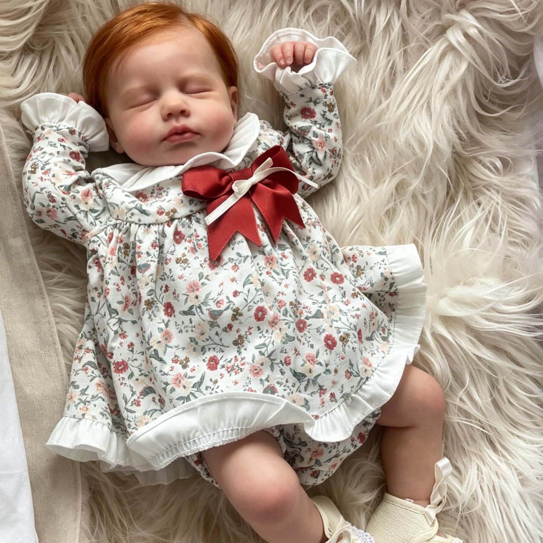50 cm, miękki silikon, Reborn Baby Doll, tkanina, ręcznie wykonana, winylowa, realistyczna lalka noworodka, z kwiatową sukienką, realistyczna, Bebe Reborn, lalka, prezent dla dzieci, od 3 lat