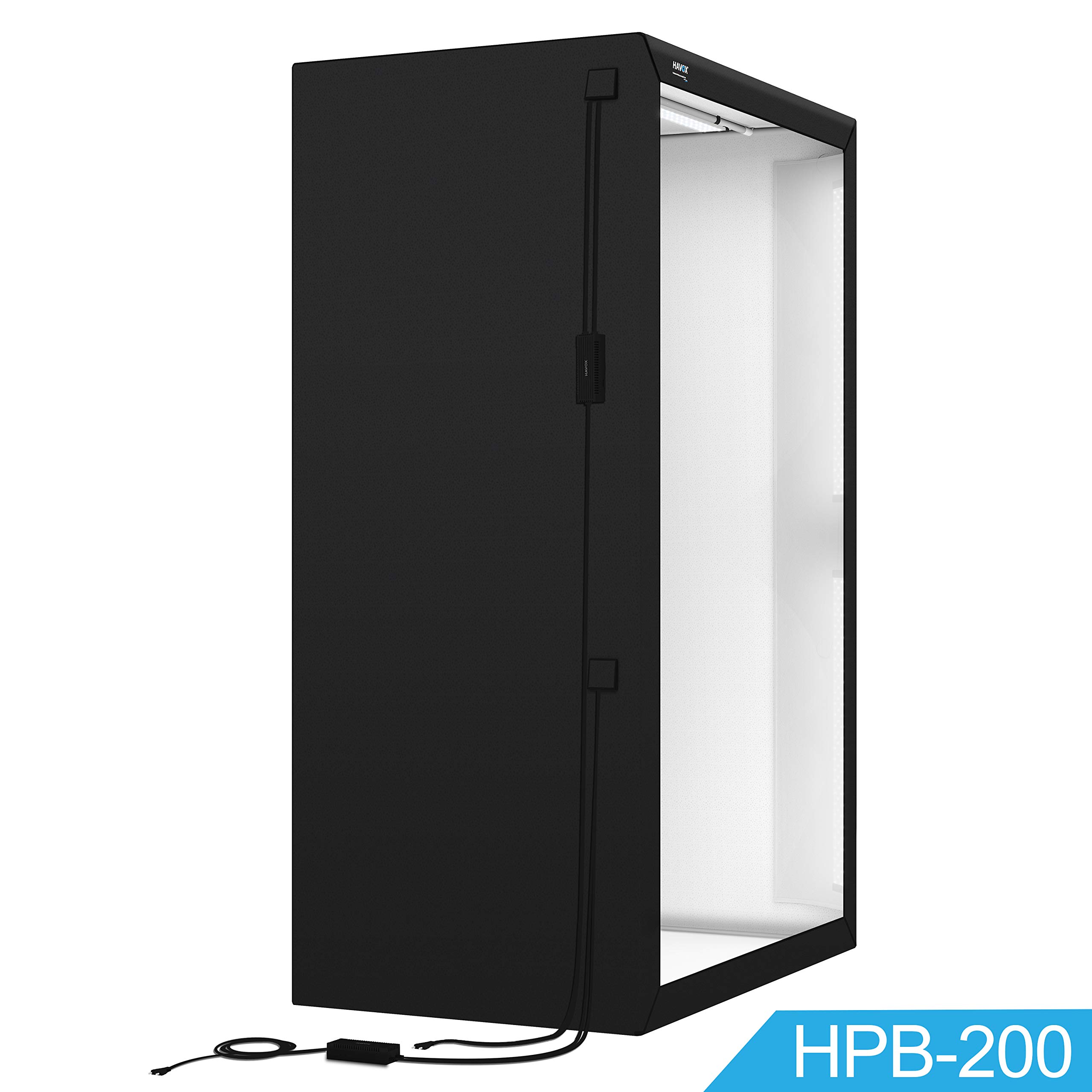 HAVOX - Studio Fotografico HPB-200 - Dimensioni 120x80x200cm - Illuminazione a LED "Luce del giorno" 5500k - 30,000 lumens - CRI 93 - Realizza le tue foto commerciali per e-commerce.