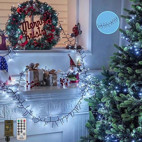 Miniatura 17 de 240 luces LED inteligentes de Navidad que cambian de color controladas por aplicación, cadena de luces RGB parpadeantes impermeables de 95 pies,