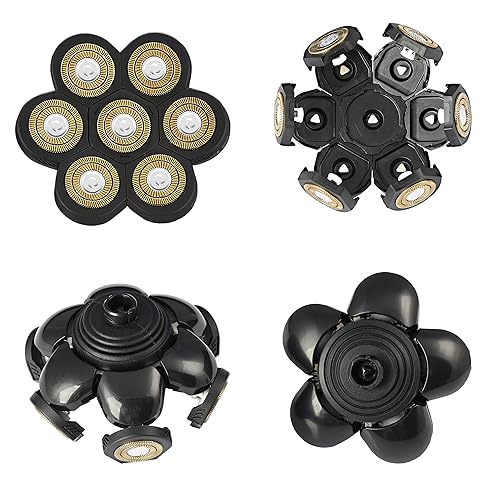 Miniatura 5 de Cabezales de repuesto para afeitadora de 5 cuchillas para hombres calvos, afeitadora eléctrica fácil de limpiar con cubierta de cuchilla