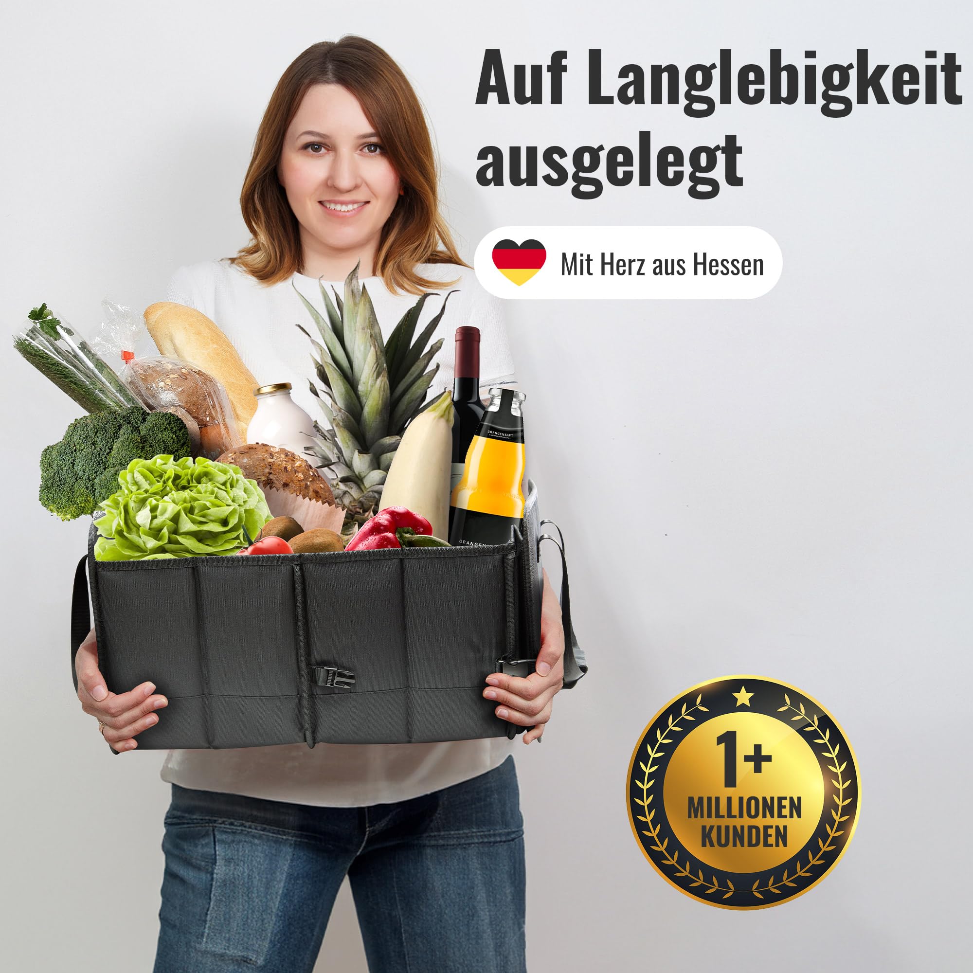 Achilles Faltbare Autobox Auto Organizer Kofferraumtasche 74 x 33 x 30 cm Schwarz